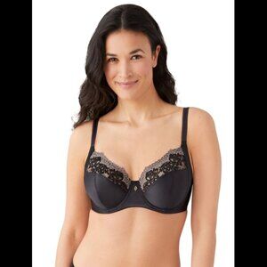 Wacoal Black Satin Lace Bra
